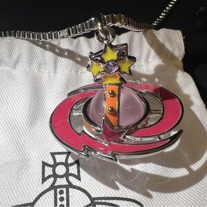 Vivienne Westwood Pink and Silver Pendant Necklace